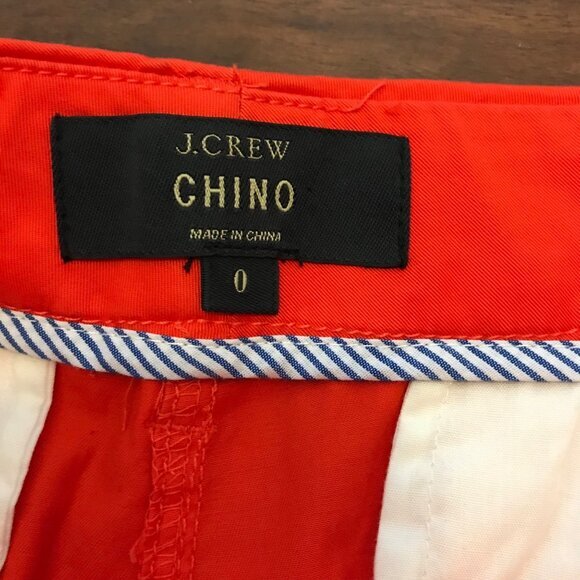 J.CREW Chino Women's Bright Orange Shorts‎ Size 0 Summer Spring Preppy BBQ - Picture 3 of 8